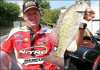 KVD holds a candidate for Day 1 big bass.