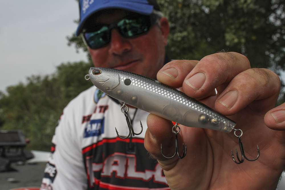 Another topwater that Tharp likes is the Storm Arashi Top Walker. The three-hooked topwater will help you hook up better if a fish swipes at the lure and doesn't eat it completely.