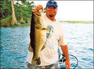 
	<strong>Mike Peterson</strong>
<p>
	10 pounds, 8 ounces<br />
	5/29/2005; 7:15 a.m.<br />
	Lake Istokpoga, Fla.<br />
	<b>Lure</b>: 3/8-ounce Booyah willowleaf double blade spinnerbait (gold/silver and white/chartreuse)<br />
	<b>Depth</b>: 4 feet, cypress stumps</p>
