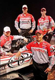Team Toyota shows off its new crew at the CITGO Bassmaster Classic.