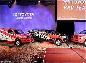 Anglers weren't the only things Toyota was showing off at the Bassmaster Classic; it also unveiled a new line of trucks.