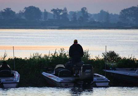 A competitor looks out over the playing field before the final day of the BASS Federation Nation Championship.