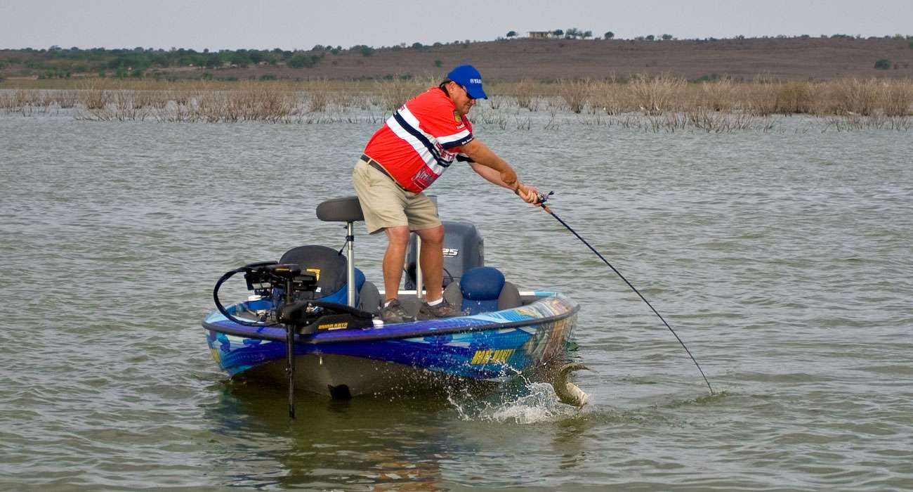 Davis said he's never been so sore from catching bass. He didn't win the tournament, but the BASS returnee is leading the Toyota Tundra Bassmaster Angler of the Year race after three events.
