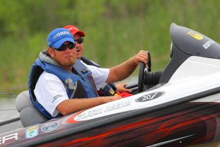 Elite Series pro Clark Reehm, struggled on day three, bringing 11 lbs, 3 oz. to the scales