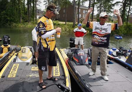 Both Gerald Swindle (left) and Kevin Wirth struggled in the Carolina Clash and neither will fish the weekend.