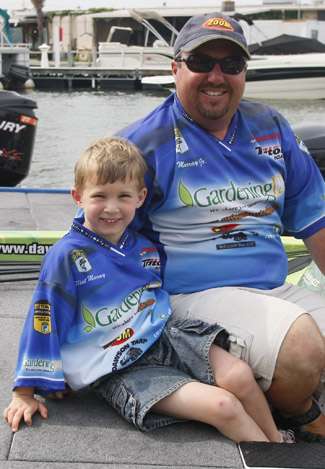 Jim Murray Jr. with one of his biggest fans, his son Flint, 5.