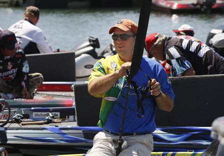 Steve Kennedy sheathes his rods. He totaled 22 pounds, 4 ounces for Saturday.