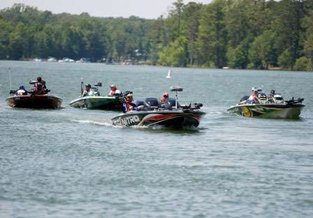 The top twelve anglers return for the final weigh-in.