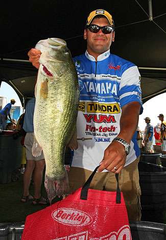 Dave Wolak was the Purolator Big Bass leader after Day One with this fish weighing 7 pounds, 10 ounces.
