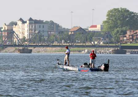 Todd Faircloth and co-angler Harry Parten were fishing near downtown Decatur early on Day Two.