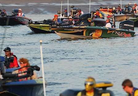 The field of pros will be cut to 12 at the end of today and the co-anglers will crown a champion.