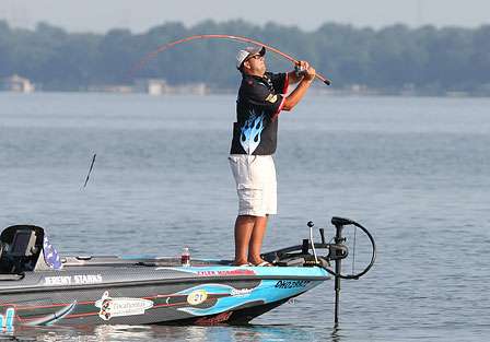 Second-place angler Jeremy Starks has staked his hopes of winning the Southern Challenge on one sweet spot.