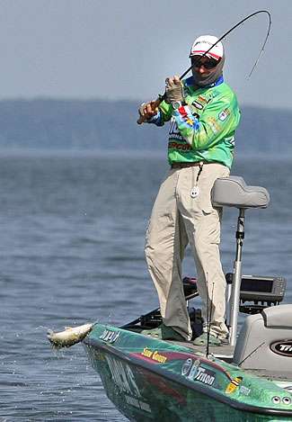 Shaw Grigsby started Day Three in third place with 35 pounds, 8 ounces.
