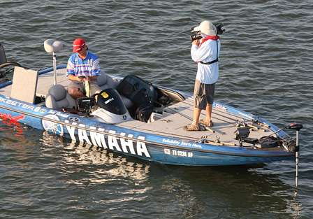 Todd Faircloth was culling early on Day Four of the Southern Challenge. Faircloth has fished in sight of the launch area every day and is in fourth place with 51 pounds, 13 ounces.