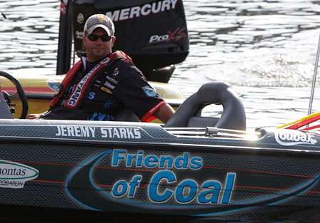 Jeremy Starks, fresh off a win on Wheeler Lake in Alabama last week, waits for his turn to take off on Day One of the Bluegrass Brawl.