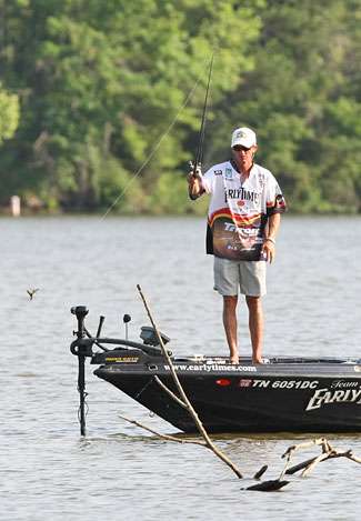 Wirth was flipping and pitching isolated cover on Day Three of the Tennessee Triumph on Old Hickory Lake.