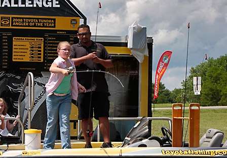 Dave Meza has shown many kids how to cast from the Toyota Tundra Kids Casting Challenge boat over the course of the season.