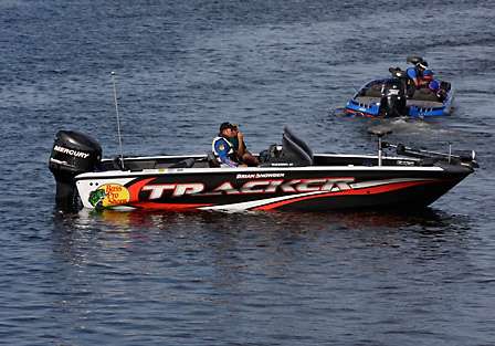 Brian Snowden has a special boat just for the tournament on Lake Erie. The deep-V hull design is primarily used by walleye fishermen.  
