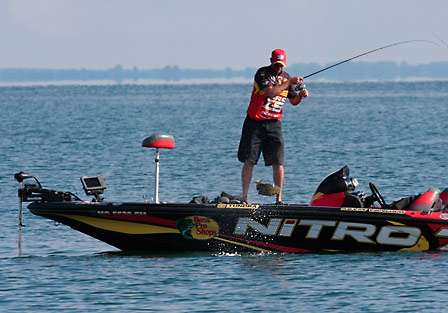 On another portion of the lake, Kevin VanDam was making up ground after stumbling on Day One and recovering on Day Two, starting Day Three in 14th place.