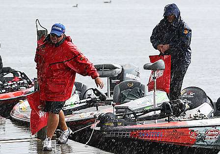 Bill Lowen carries his fish to the weigh-in on Day Three of the Empire Chase. 