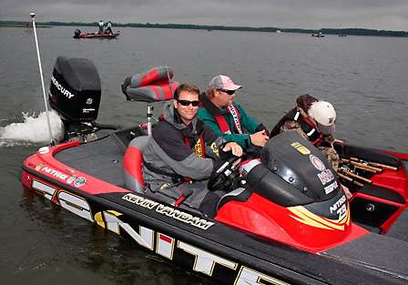 Kevin VanDam begins the day trying to chase down Todd Faircloth for the 2008 Toyota Tundra Bassmaster Angler of the Year title.