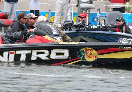 The takeoff order was reversed on Day Two and Kevin VanDam and Todd Faircloth were the last two boats to leave the launch area. 