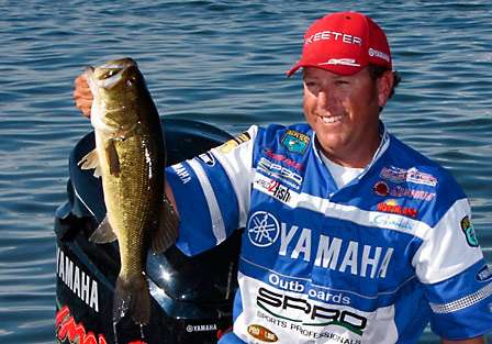 Bass like this heavyweight have helped Dean Rojas to his Day Three lead. He goes into the final day of the Champions choice with a 50 pound, 10 ounce total and a 3 pound 10 ounce lead over second place Michael Iaconelli. 