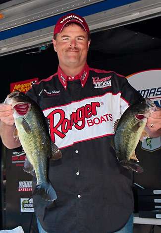 Co-angler William Helton weighed just two fish on the final day of the tournament but finished with 40 pounds, 7 ounces.