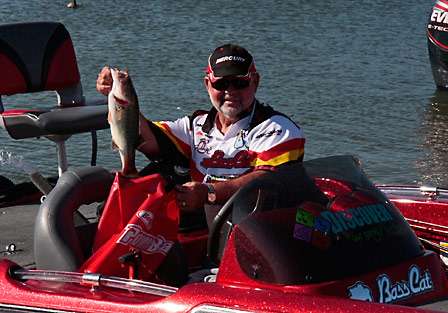 Pro Homer Humphreys of Louisiana is one of the first competitors back to the Highport Resort and Marina for the Day One weigh-in of the Bassmaster Central Open 3.