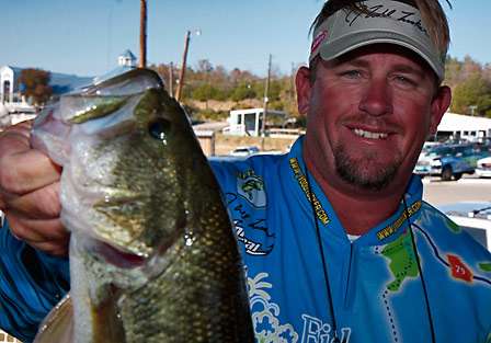 Pro J. Todd Tucker placed 13th on Day One with 5 fish weighing 11-5.