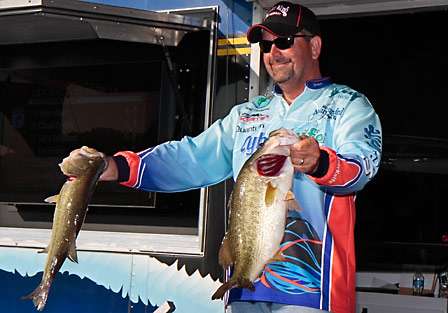 Pro Paul Ferguson held onto first place with 14-14 on a 5 fish limit. He would eventually be knocked back to second after Bassmaster Elite Series pro Terry Butcher weighed in.