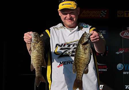 Pro Michael Burns reeled his way into second place with a two-day total of 27-7.
