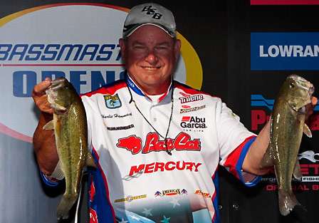 Pro Charles Hammack is all smiles on Day Two sitting in third place with 26-9.