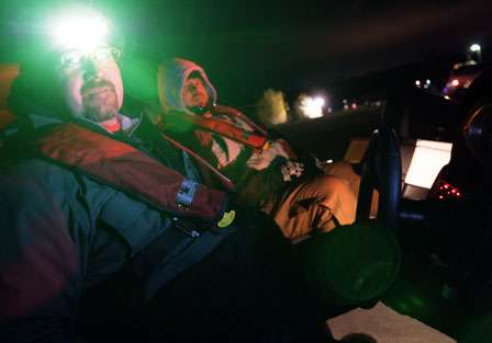 Headlamps help an angler see during the early morning.