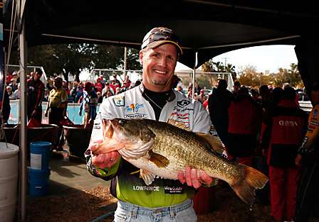 Scott Ashmore was very pleased with his second day on the water and would end up in third place after placing 28 pounds, 4 ounces of bass on the scale on Day Two.
