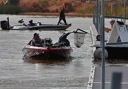 All boats are assigned a number each day when they take off. They must present this number as proof of arriving before the designated weigh-in time or face a hefty penalty.