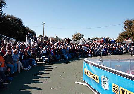 There was standing room only at Wooten Park for the final weigh in of the Bassmaster Southern Open number one.