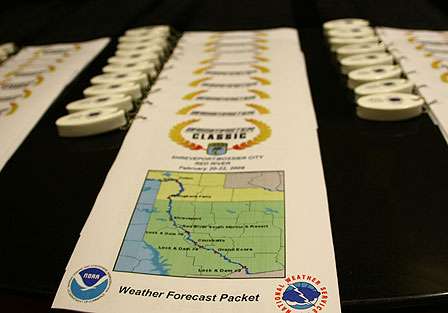 Each angler was given an information sheet from the National Weather Service. 