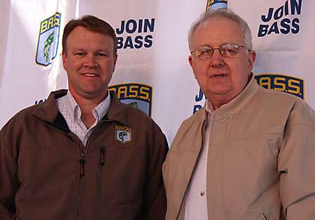 The Vice President and General Manager of BASS, Tom Ricks (left) with Bud Pidgeon, CEO of The Sportsman's Alliance, announced a partnership that will further the future of BASS.