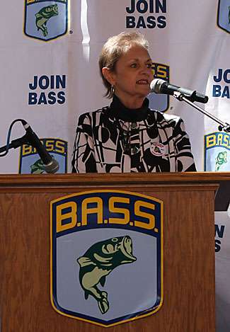 Mary Ann Tice, representing Sheveport, welcomed all of the anglers and media to the media day event, where media would have a chance to sit down with the anglers for one-on-one interviews.