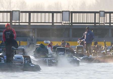 It was a long wait in the lock for anglers who chose to fish in Pool 4 on the Red River.