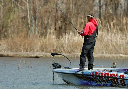Bernie Schultz, fishing in his seventh Classic, only had 7 pounds late in the day.