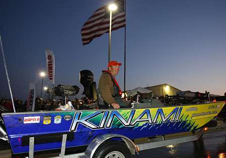 Steve Kennedy's aluminum boat has given him trouble on the first two days.