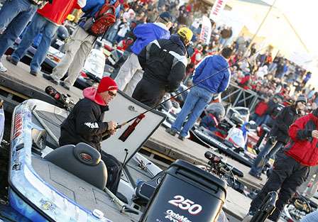 With hundreds of fans, BASS officials and anglers, the Red River South Marina & Resort is a crowded place.