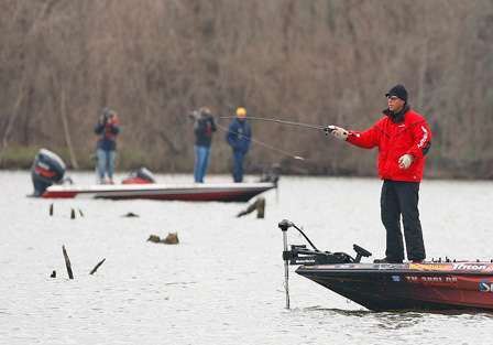 Aaron Martens is once again in contention, and started Day Two in fourth place with 18 pounds, 1 ounce. Martens has finished second in the Bassmaster Classic, three times.