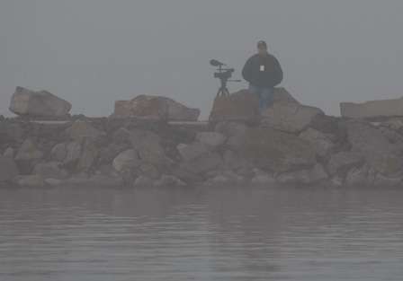 Cameras were at the ready and waiting for the fog to lift.