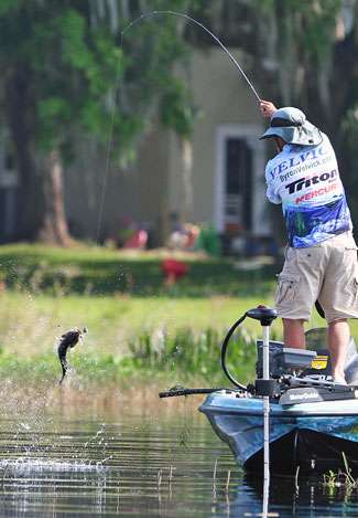 Velvick catches his best fish of the day, but the big fish were avoiding him on Day Two. 