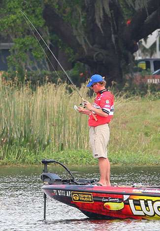 Kelly Jordon had two fish in the live well around noon. Jordon failed to weigh a fish on Day Three, but started the final day in fifth place. 