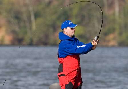 Mark Menendez has carried momentum from last week's win on Lake Dardanelle, to a quick start on Wheeler Lake. Menendez started the day in seventh place with 16 pounds, 1 ounce. 
