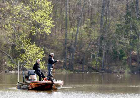 Jason Quinn was fishing the very back of a creek, and was contending with muddy water from the heavy rains on Friday.